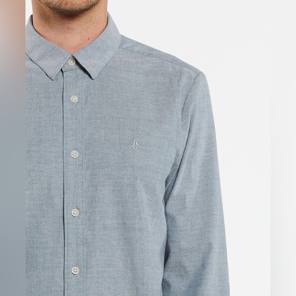 2/49$ Men’s Volcom blue OXFORD STRETCH long sleeves SHIRT‎ size medium - Picture 2 of 16
